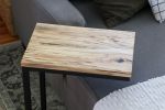 Solid Spalted Hackberry Wood & Black Metal C-Table | Side Table in Tables by Hazel Oak Farms. Item made of wood & steel