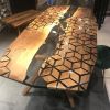 Epoxy Resin River Table - Live Edge Modern Furniture Table | Dining Table in Tables by Tinella Collection. Item composed of wood and synthetic in contemporary or country & farmhouse style