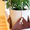 Extra Large Leather Plant Hammock | Plant Hanger in Plants & Landscape by Keyaiira | leather + fiber | Artist Studio in Santa Rosa. Item made of cotton with leather