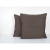 Set Vintage Mid Century Goat Hair Brown Kilim Pillow With Tr | Cushion in Pillows by Vintage Pillows Store