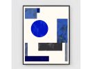 Abstract Geometric in Blues and Black | Prints by Capricorn Press. Item made of paper works with minimalism & mid century modern style