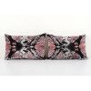 Set of Two Ikat Velvet Pillow, Pair Silk Lumbar Cushion | Pillows by Vintage Pillows Store. Item made of cotton