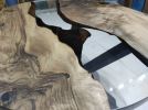 Custom Order Diameter Transparent Walnut Clear Round Epoxy | Dining Table in Tables by LuxuryEpoxyFurniture. Item composed of wood and synthetic