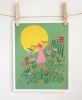 Lizard Girl Print | Prints by Leah Duncan. Item composed of paper in mid century modern or contemporary style