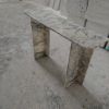 Calacatta Marble Console Table: Green & Monet Stone (12x42x30) | Buffet Table in Tables by AEGEAN MARBLE ARTISAN ATELIER