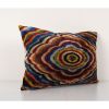 Velvet Cushions, Silk Lumbar Pillows, Blue Velvet Ikat Cushi | Pillows by Vintage Pillows Store