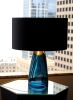 SERAFINA Lamp · Peacock Blue+White or Charcoal+Gold | Table Lamp in Lamps by LUMi Collection. Item composed of copper & glass