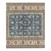 Handknotted Square Blue Wool Turkish Kars Rug 5.4 x 6.3 Ft | Area Rug in Rugs by Vintage Pillows Store. Item made of wool with fiber