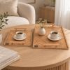 Ottoman Trays set, Handmade Wood Veneer, Scandinavian Home Decor, Set of 2 | Serving Tray in Serveware by Vesta Corte