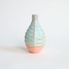 Hexagon in Strawberry Pistachio | Vase in Vases & Vessels by by Alejandra Design. Item composed of ceramic