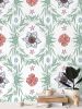 IVI Poppy Daisies & Cannabis Leaves | Wallpaper in Wall Treatments by Sean Martorana. Item made of paper