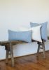 Steel Blue Boucle with Velvet Pillow 20x20 | Pillows by Vantage Design
