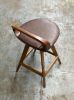 Mid-Century Modern Swivel Counter Stool – Solid Wood Tractor Seat Bar Stool with Cushion, Made to Order, Made in USA | Chairs by Marco Bogazzi
