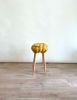 Desert Yellow Vegan Suede Knot Bar Stool | Chairs by Knots Studio. Item made of wood with fabric