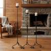 Hand Forged Iron Candelabra Set of 3 (90-100-110cm) | Candle Holder in Decorative Objects by edecrawzFC