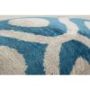 14" x 28" Ikat Blue Polka Dot Pillow Pillow Cover | Sham in Linens & Bedding by Vintage Pillows Store. Item made of cotton