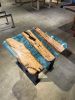 Epoxy Resin Table - Epoxy Coffee Table - Epoxy Side Table | Tables by Tinella Collection. Item made of oak wood with metal works with contemporary & art deco style