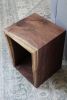 Complete Walnut Waterfall Cube Rectangle Side Table, Cuboid | Tables by Hazel Oak Farms. Item composed of walnut
