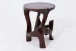 Solid Wood Sculptural Side Table, Contemporary Design, Red Wood | Tables by Logniture