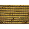 Striped Yellow Turkish Kilim With Tulu Details 6'8'' X 7'5'' | Area Rug in Rugs by Vintage Pillows Store