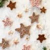 Teeny Crochet Star Garland DIY KIT | Ornament in Decorative Objects by Flax & Twine. Item made of linen