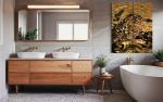 Aqua High Wave Wall Décor Gold | Decorative Objects by PlusObject
