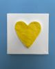 Yellow Heart 4" x 4" | Mixed Media in Paintings by Emeline Tate. Item composed of canvas and synthetic