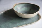 Turquoise  handmade breakfast bowl, natural minimal nordic | Dinnerware by Laima Ceramics. Item composed of stoneware in minimalism or rustic style