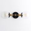 Vanity Lighting - Brass Black Vanity - Model No. 7350 | Sconces by Peared Creation. Item made of brass with glass