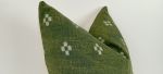hmong pillow, green and white pillow, green woven illow | Pillows by velvet + linen