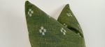 hmong pillow, green and white pillow, green woven illow | Pillows by Velvet Fringe
