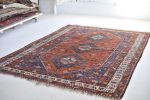 Gorgeous Vintage Rug | Clay, Sunflower Yellow, Deep Indigo | Area Rug in Rugs by The Loom House. Item composed of cotton and fiber