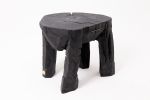 Sculptural Side Table, Rustic, Burnt Black Wood, Carved, Handmade | Tables by Logniture