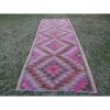 1970s Vintage Geometrical Caucasian Kilim Runner | Runner Rug in Rugs by Vintage Pillows Store. Item made of cotton