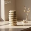 Fluted travertine vase | Vases & Vessels by AYMARBLEDESIGN LLC