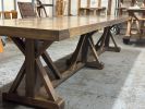 Handmade Hardwood Farmhouse Trestle Table, Custom Dining Table, USA made, 100% Solid Wood | Tables by Marco Bogazzi