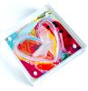 Acrylic Block Heart Painting: Loud Love (No. 8 of 10) | Mixed Media in Paintings by carrie song