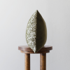 Cream Jute with Woven Olive Green Wool Lumbar Pillow 14x20 | Pillows by Vantage Design