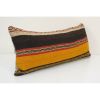 14" x 30" Vintage Striped Organic Wool Kilim Pillow | Sham in Linens & Bedding by Vintage Pillows Store. Item composed of cotton and fiber