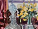 Yellow Flowers and Crystal | Oil And Acrylic Painting in Paintings by Meredith H. Item made of canvas compatible with boho and country & farmhouse style