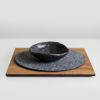 Modern geometric wood and felt serving mat. 1 pc. | Serving Tray in Serveware by DecoMundo Home. Item composed of oak wood in minimalism or country & farmhouse style