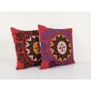 Red Tashkent Suzani Square Matching Pillow Case | Sham in Linens & Bedding by Vintage Pillows Store. Item made of cotton