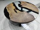 Custom 40" Diameter, Round Walnut Wood, Epoxy Dining Room | Dining Table in Tables by LuxuryEpoxyFurniture. Item composed of wood and synthetic
