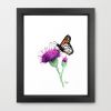 Monarch and Milk Thistle | Prints by Brazen Edwards Artist. Item made of canvas & paper
