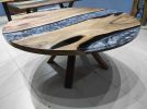 Custom Order Walnut Round Epoxy Table, Living Room Resin | Dining Table in Tables by LuxuryEpoxyFurniture. Item made of wood with synthetic