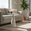 Carrara Side Table, Brutalist Modern Accent Table | Water Fixtures by AYMARBLEDESIGN LLC