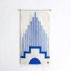 CENTRO Handwoven Tapestry, Lapis Blue | Wall Hangings by ANDEAN. Item made of wool with bronze works with contemporary & traditional style