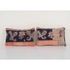 Set of Two Anatolian Carpet Rug Pillow, Matching Blue Lumbar | Sham in Linens & Bedding by Vintage Pillows Store. Item composed of fabric