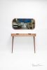 Console Hallway Table in Solid Wood and Marble Top | Console Table in Tables by Manuel Barrera Habitables. Item made of oak wood & marble