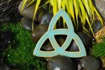 Trinity Knot Celtic Earthenware, Aqua | Wall Sculpture in Wall Hangings by Studio Strietnberger / Knottery Pottery - Kathleen Streitenberger. Item composed of ceramic